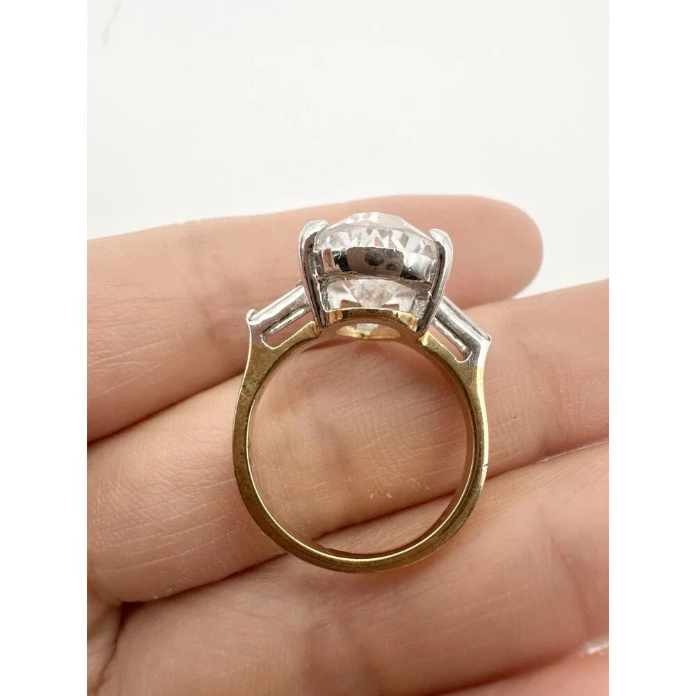 14k Electroplated Pear Shape Wedding Ring Size 6